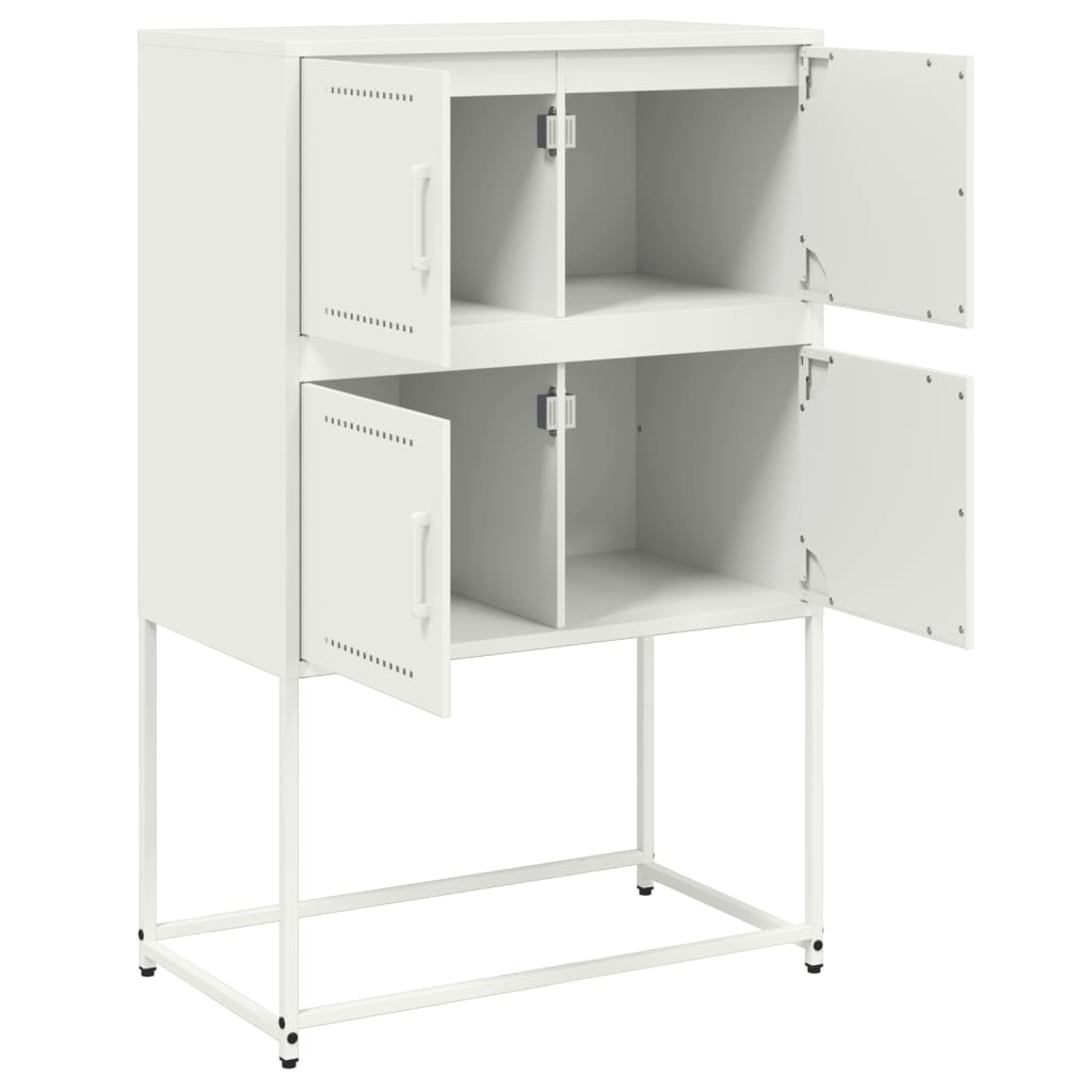 Skjenk hvit 68,5x38,5x107 cm stål