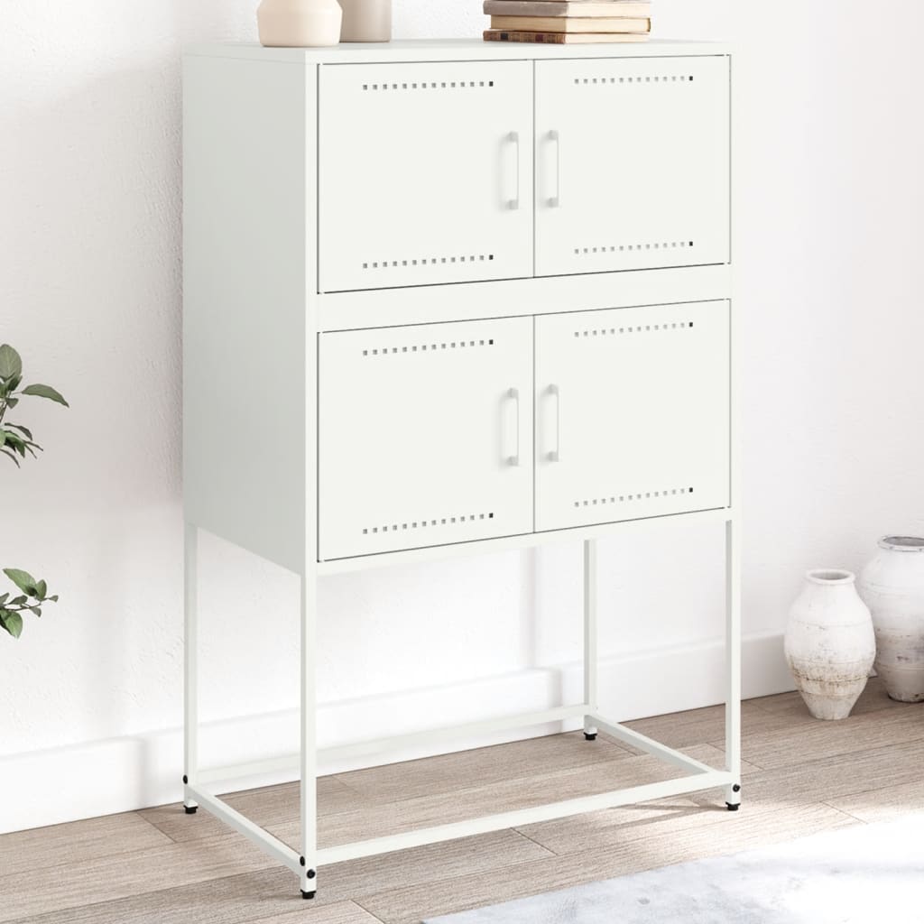 Skjenk hvit 68,5x38,5x107 cm stål