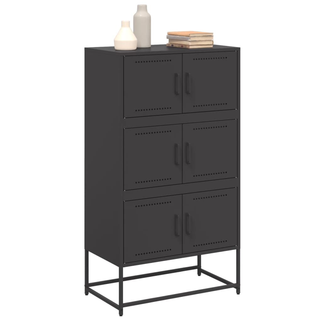 Skjenk svart 68,5x38,5x123,5 cm stål