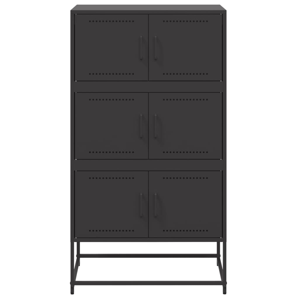 Skjenk svart 68,5x38,5x123,5 cm stål
