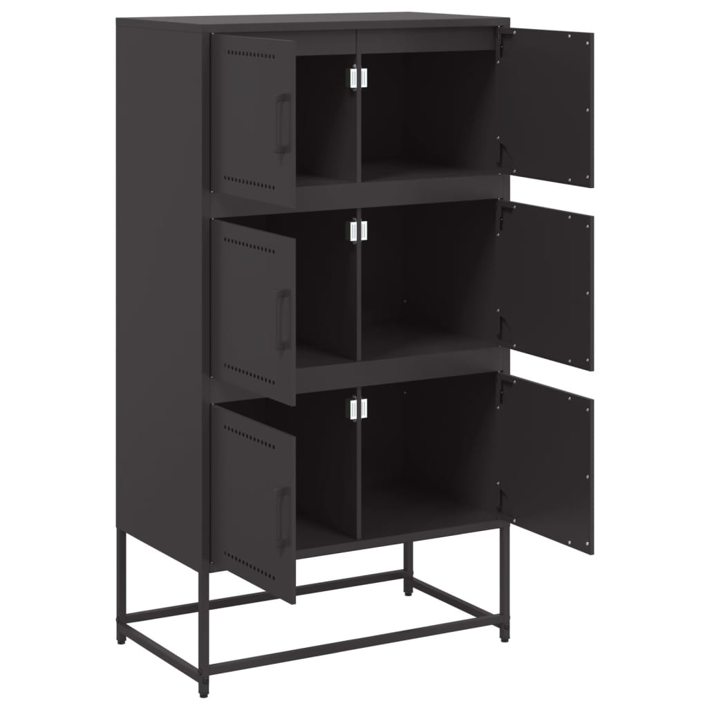 Skjenk svart 68,5x38,5x123,5 cm stål