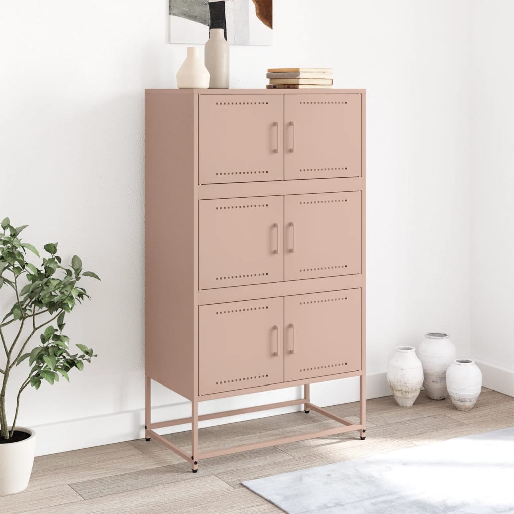 Skjenk rosa 68,5x38,5x123,5 cm stål