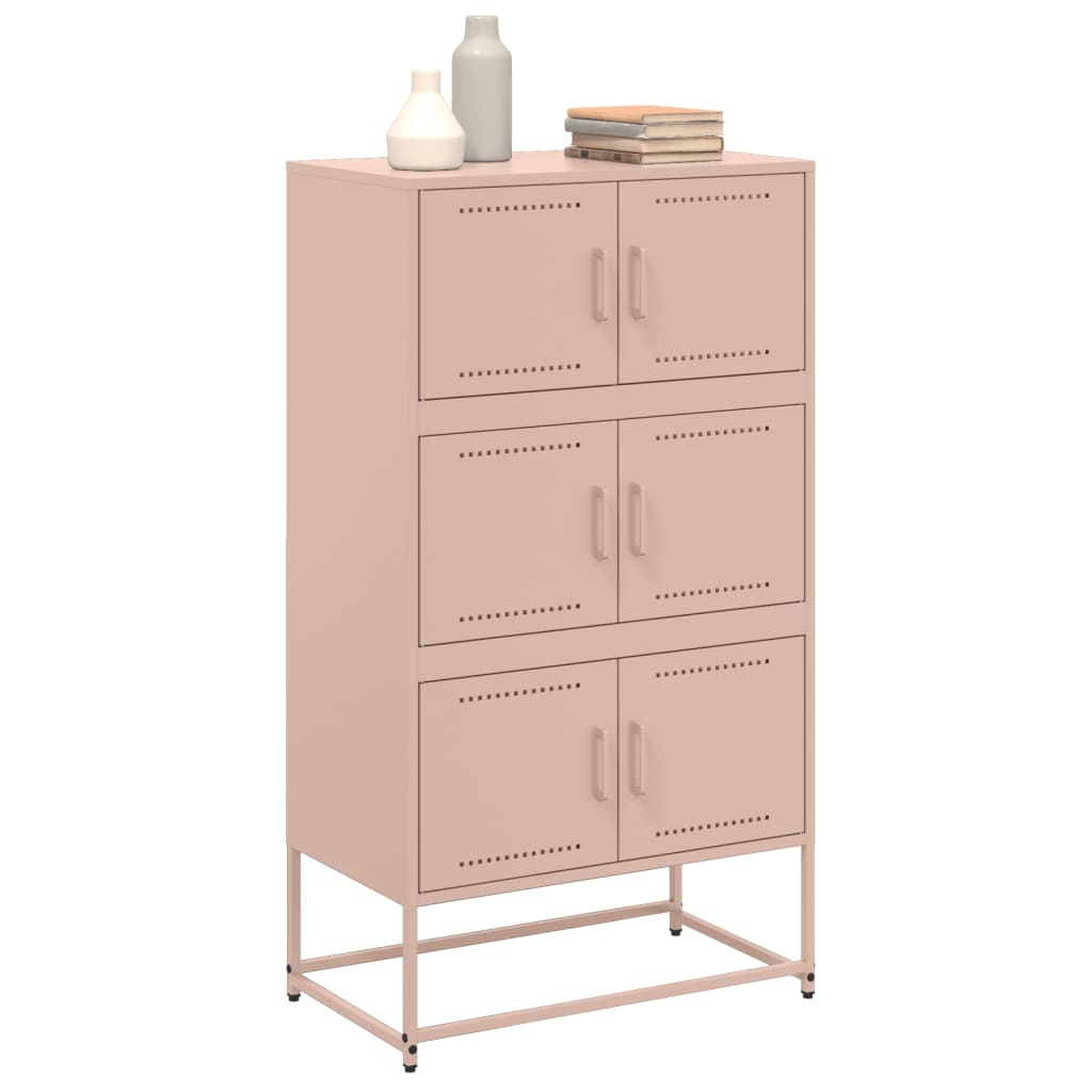 Skjenk rosa 68,5x38,5x123,5 cm stål