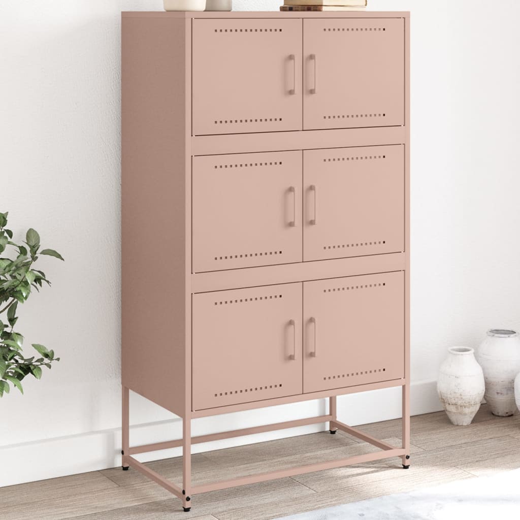 Skjenk rosa 68,5x38,5x123,5 cm stål