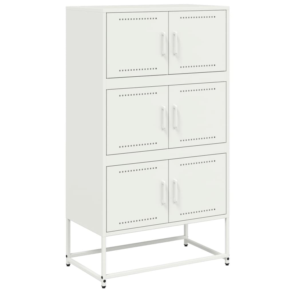 Skjenk hvit 68,5x38,5x123,5 cm stål