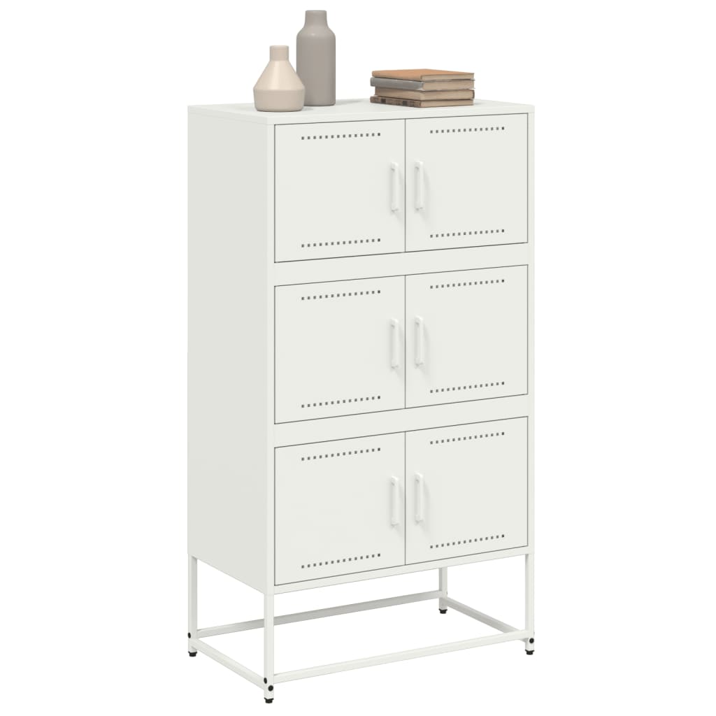 Skjenk hvit 68,5x38,5x123,5 cm stål