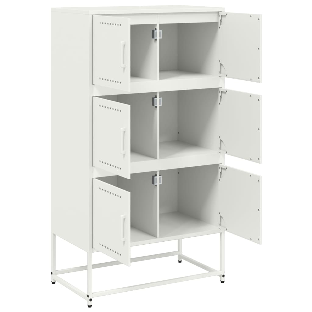 Skjenk hvit 68,5x38,5x123,5 cm stål