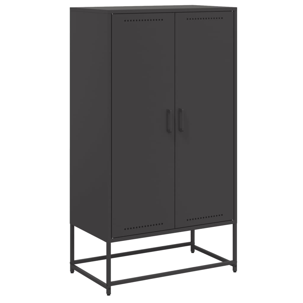 Highboard svart 68,5x38,5x123,5 cm stål