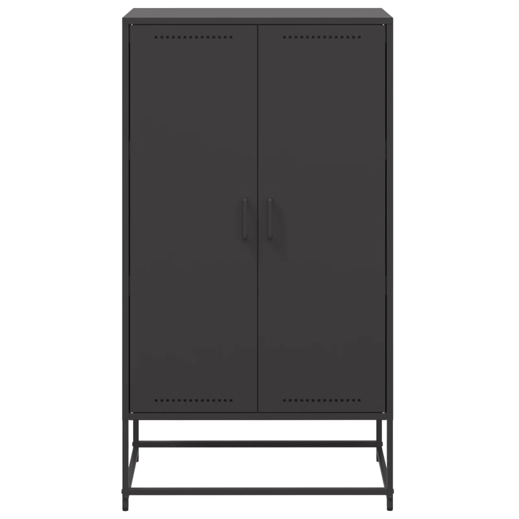 Highboard svart 68,5x38,5x123,5 cm stål