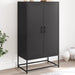 Highboard svart 68,5x38,5x123,5 cm stål
