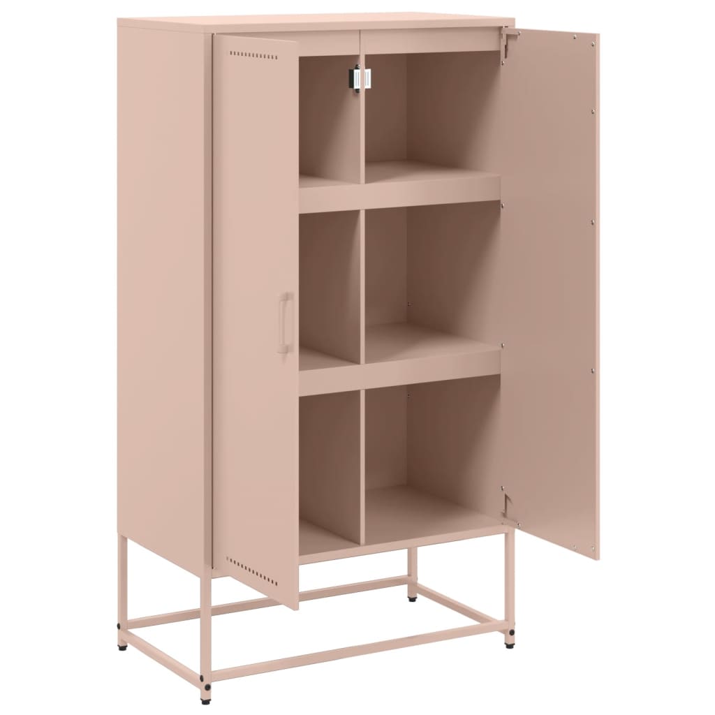 Highboard rosa 68,5x38,5x123,5 cm stål