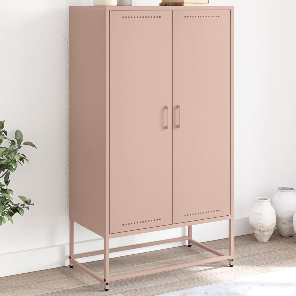Highboard rosa 68,5x38,5x123,5 cm stål