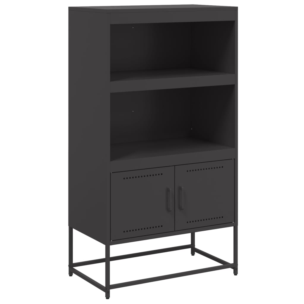 Highboard svart 68,5x38,5x123,5 cm stål