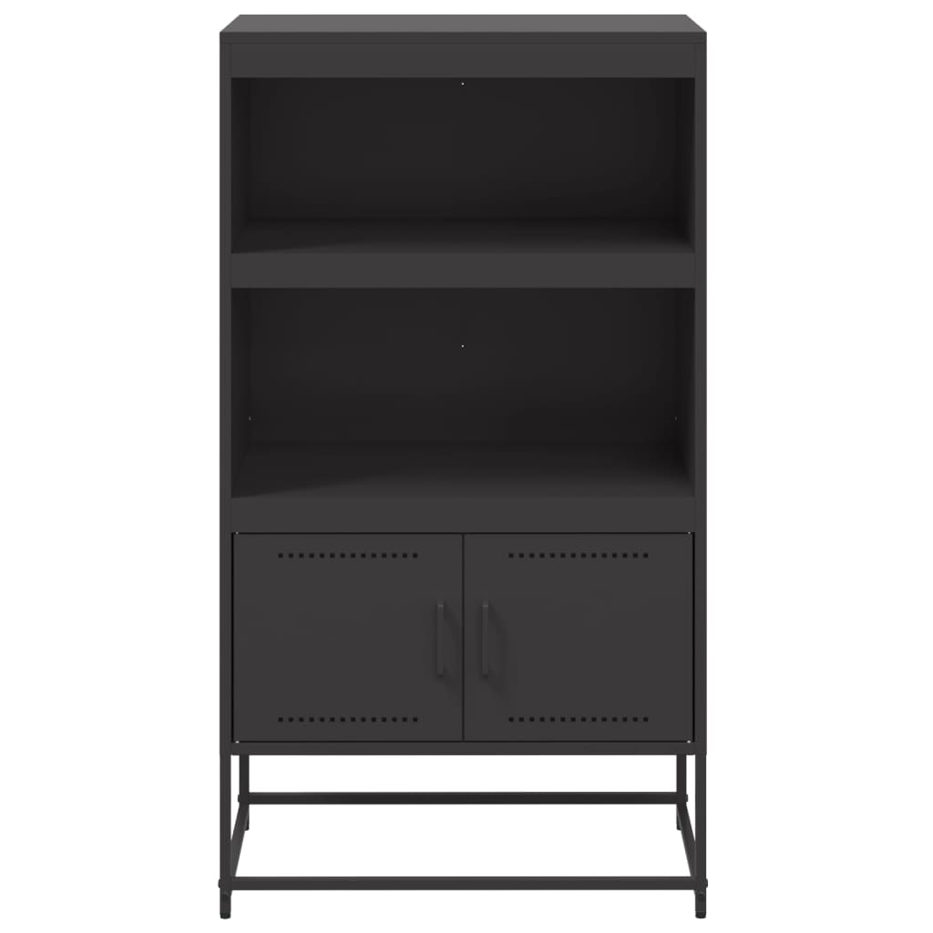 Highboard svart 68,5x38,5x123,5 cm stål
