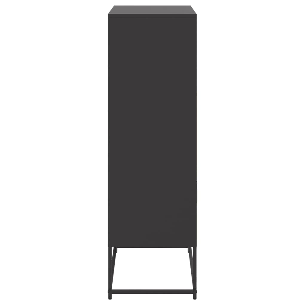 Highboard svart 68,5x38,5x123,5 cm stål
