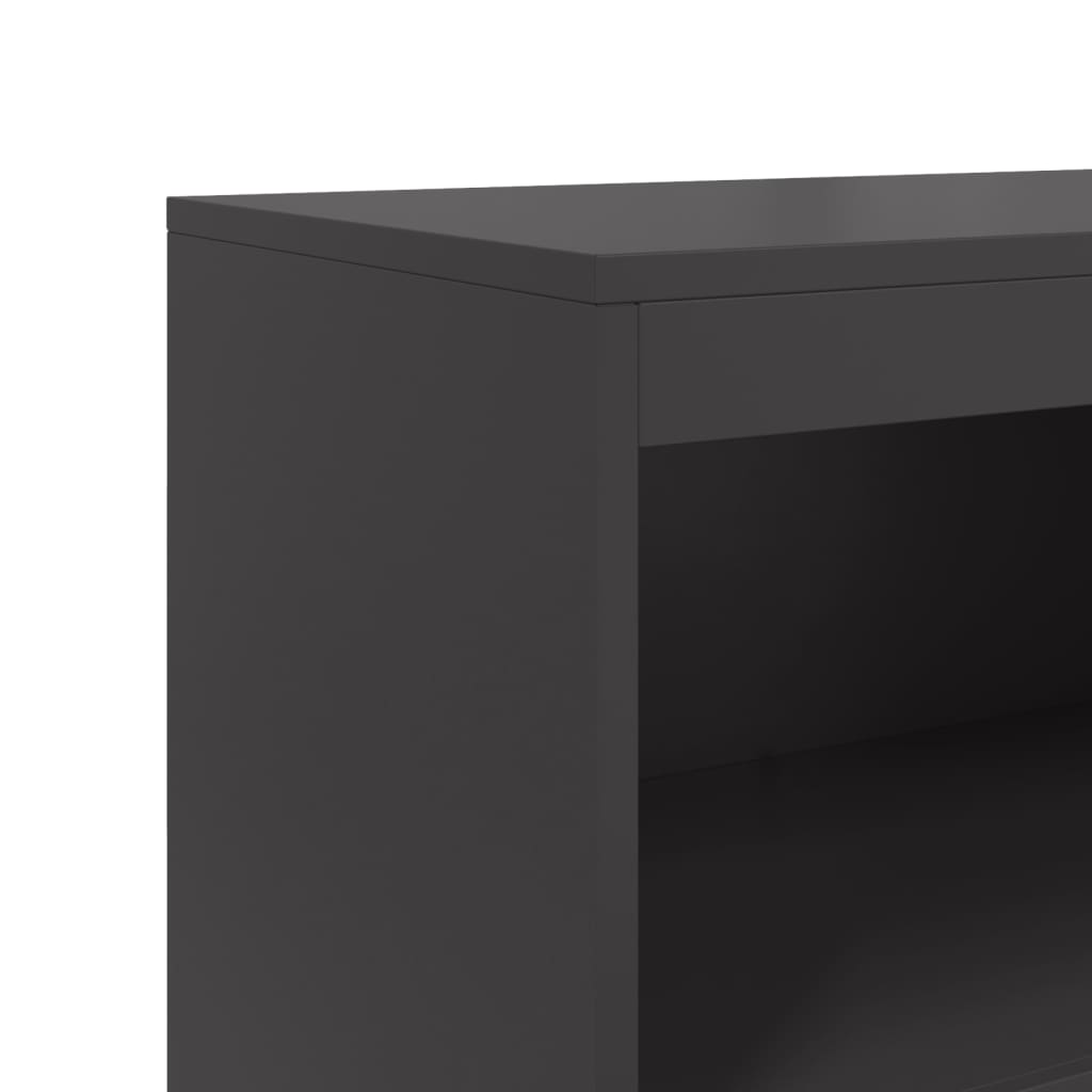 Highboard svart 68,5x38,5x123,5 cm stål