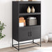 Highboard svart 68,5x38,5x123,5 cm stål