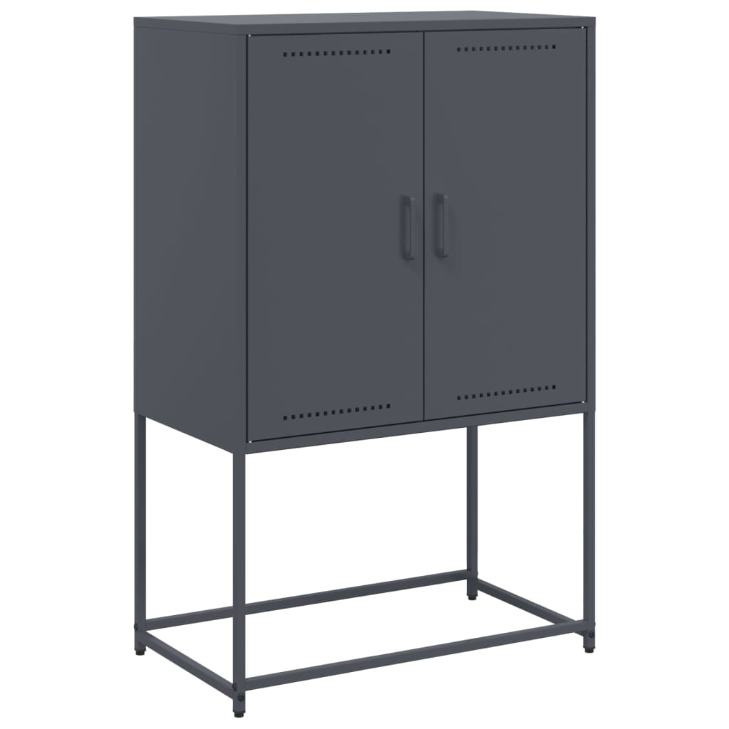 Highboard antrasitt 68,5x38,5x107 cm stål