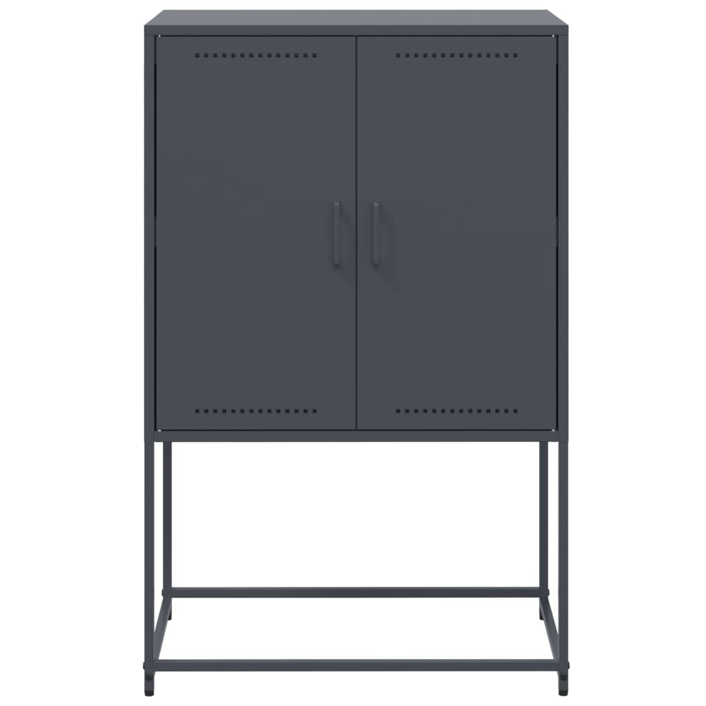 Highboard antrasitt 68,5x38,5x107 cm stål