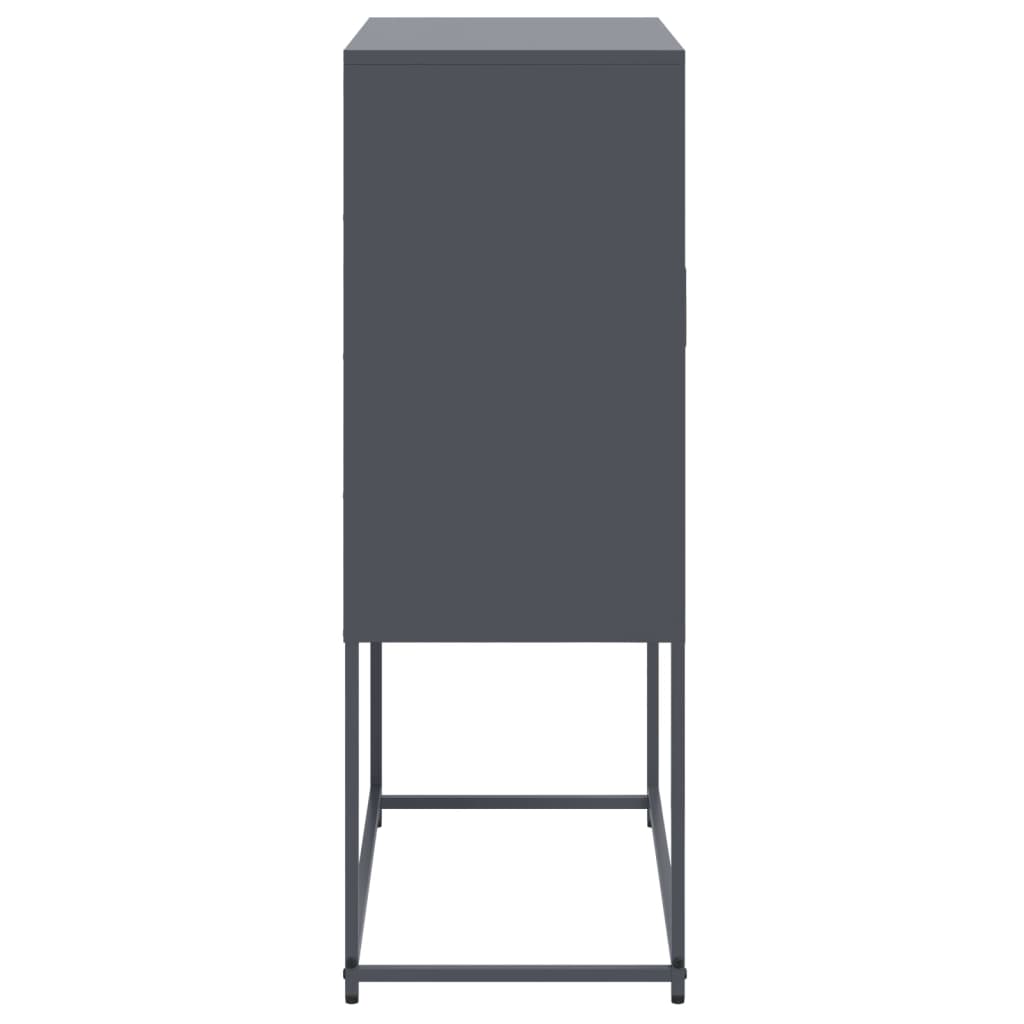 Highboard antrasitt 68,5x38,5x107 cm stål