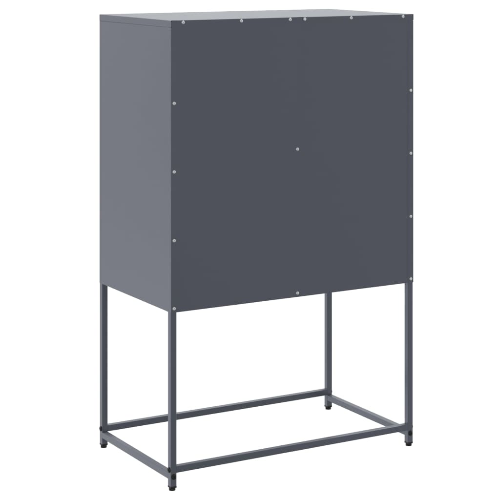 Highboard antrasitt 68,5x38,5x107 cm stål