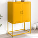 Highboard sennepsgul 68,5x38,5x107 cm stål