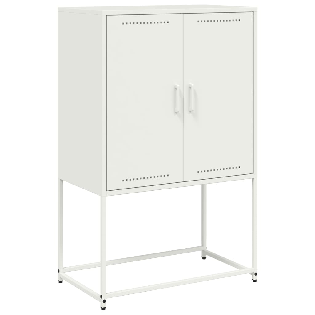 Highboard hvit 68,5x38,5x107 cm stål