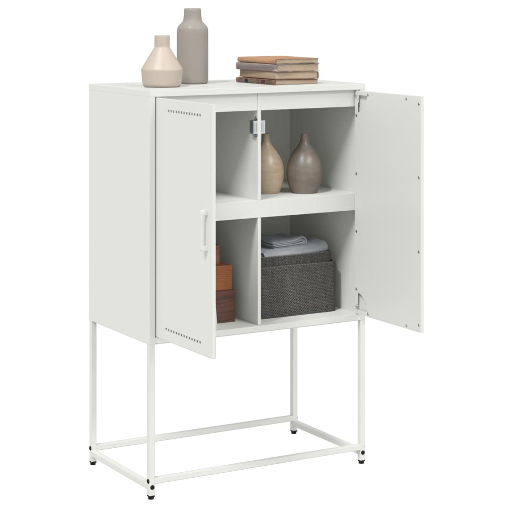 Highboard hvit 68,5x38,5x107 cm stål