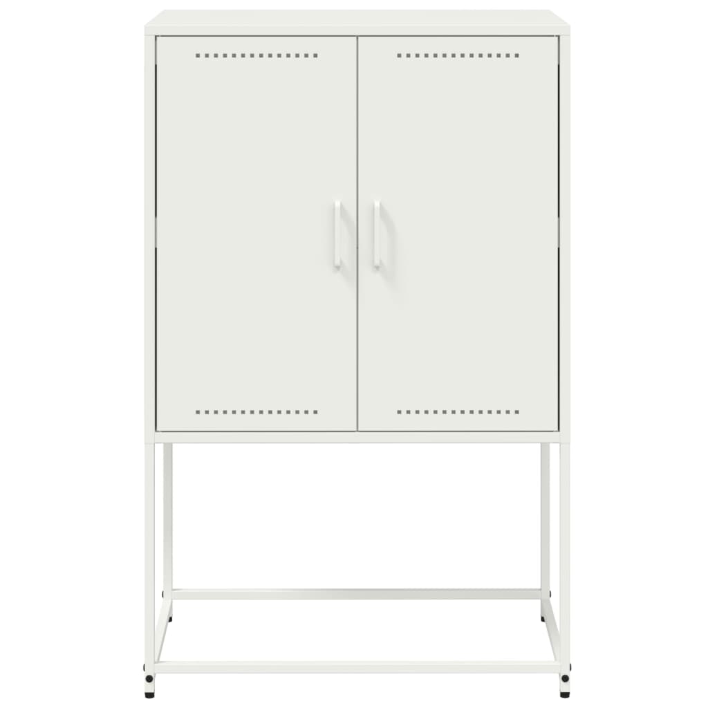 Highboard hvit 68,5x38,5x107 cm stål