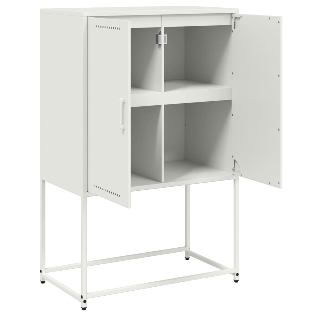 Highboard hvit 68,5x38,5x107 cm stål