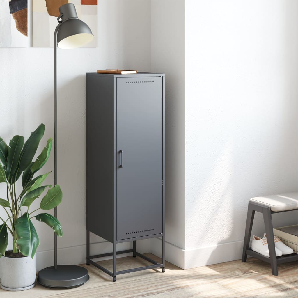 Highboard antrasitt 36x39x123 cm stål