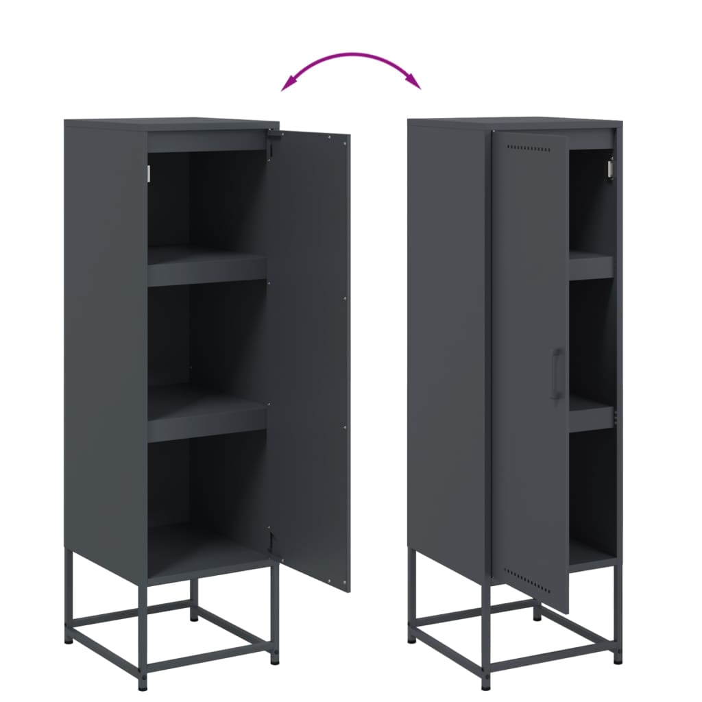 Highboard antrasitt 36x39x123 cm stål