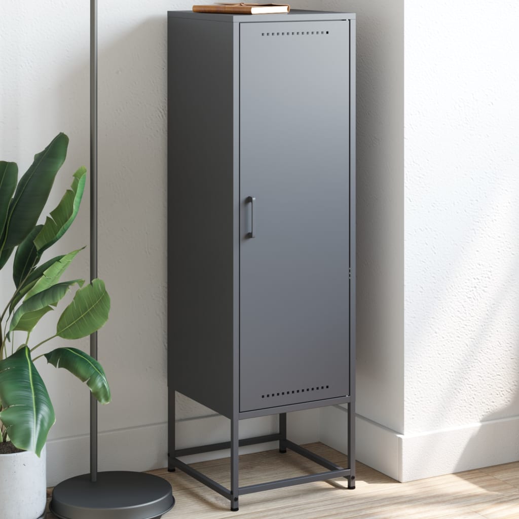 Highboard antrasitt 36x39x123 cm stål