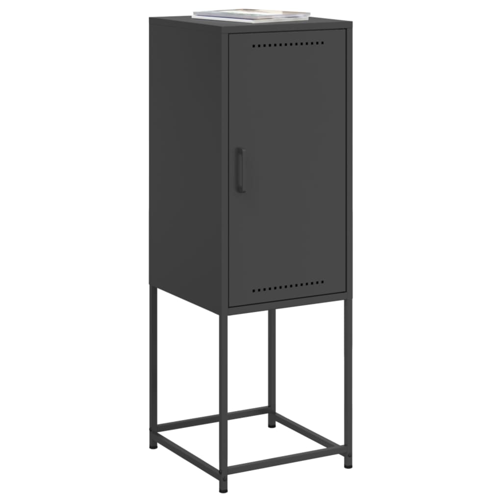 Highboard svart 36x39x107 cm stål