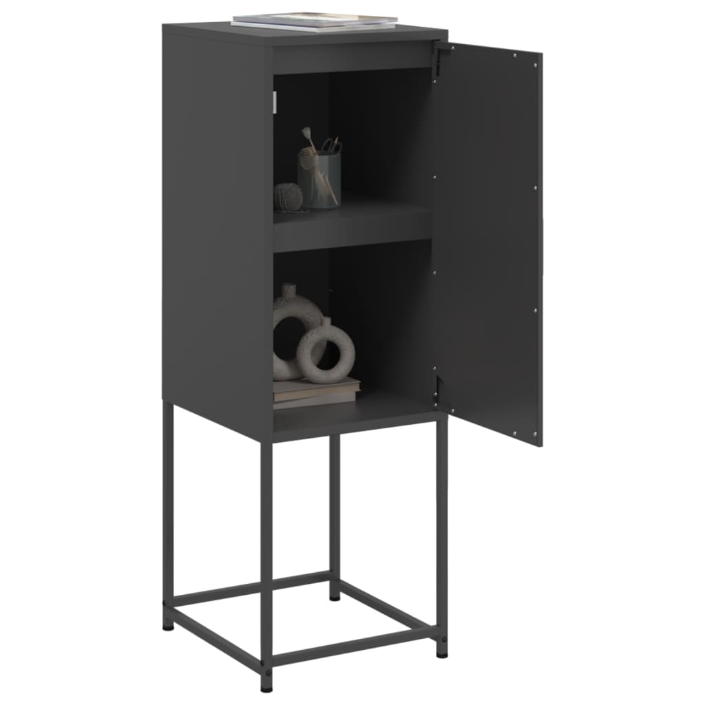 Highboard svart 36x39x107 cm stål