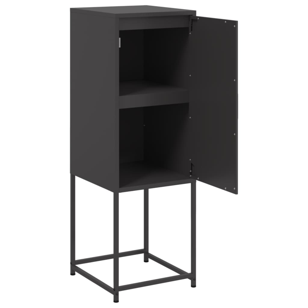 Highboard svart 36x39x107 cm stål