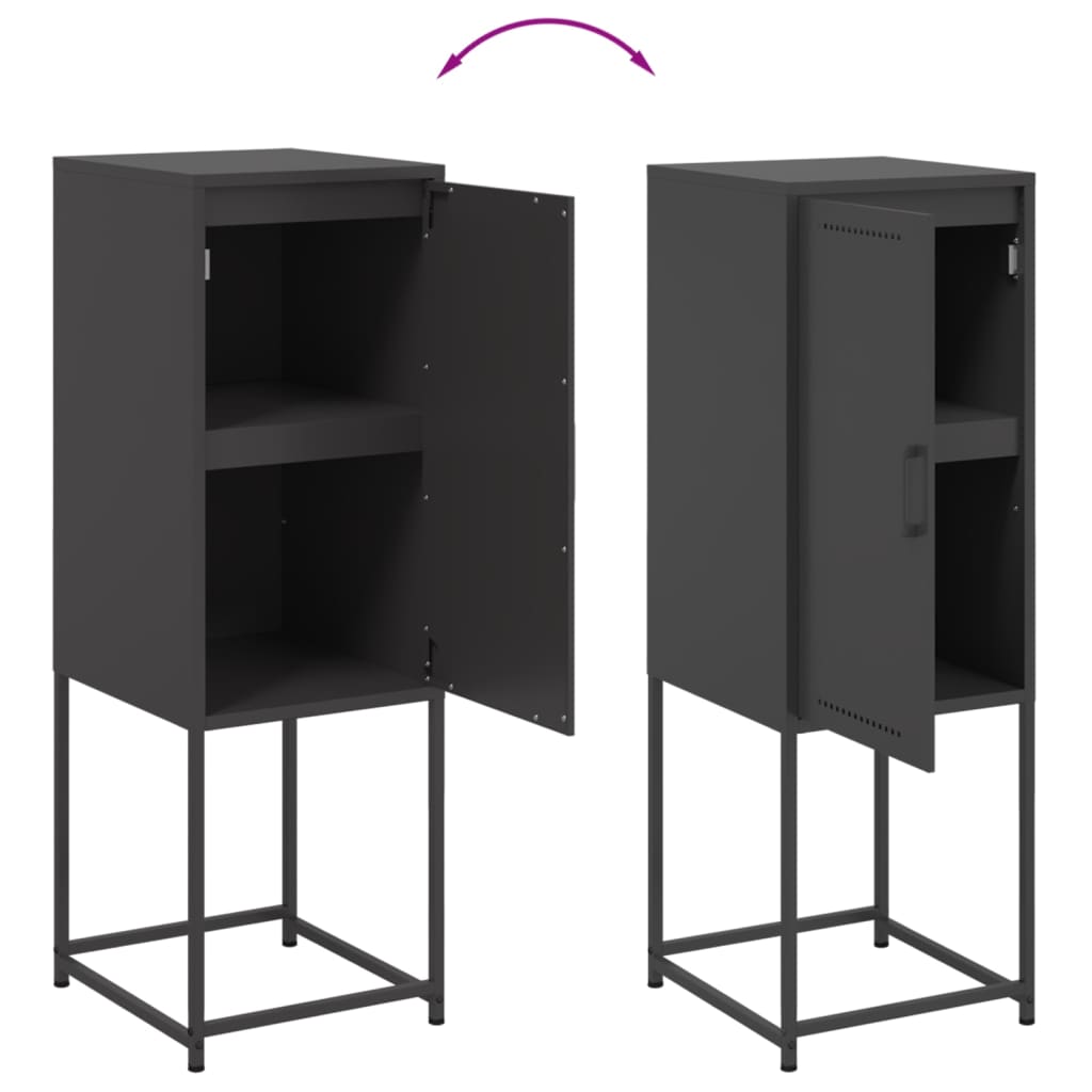 Highboard svart 36x39x107 cm stål