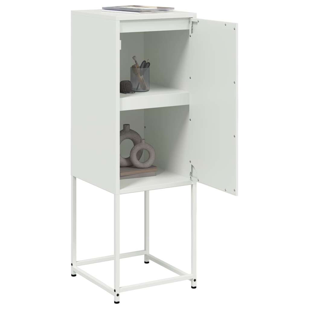 Highboard hvit 36x39x107 cm stål