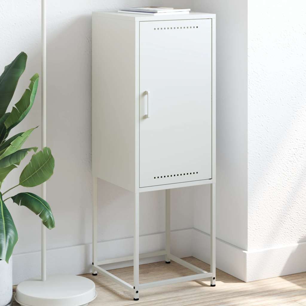 Highboard hvit 36x39x107 cm stål