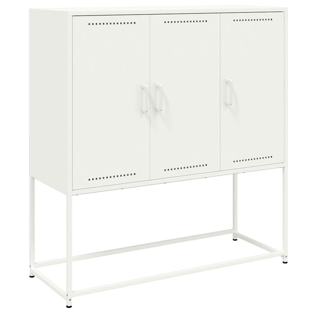 Highboard hvit 100,5x39x107 cm stål