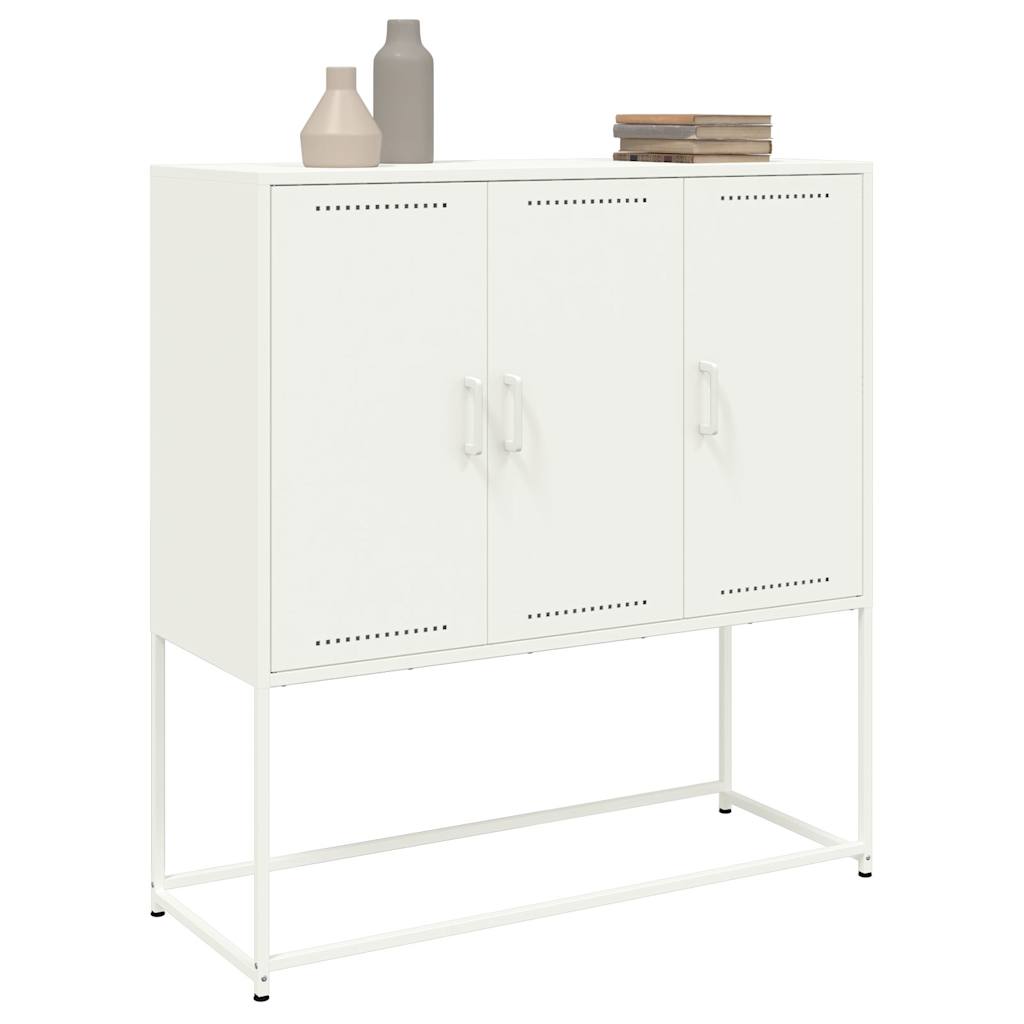 Highboard hvit 100,5x39x107 cm stål