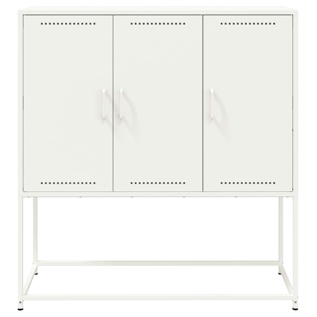 Highboard hvit 100,5x39x107 cm stål