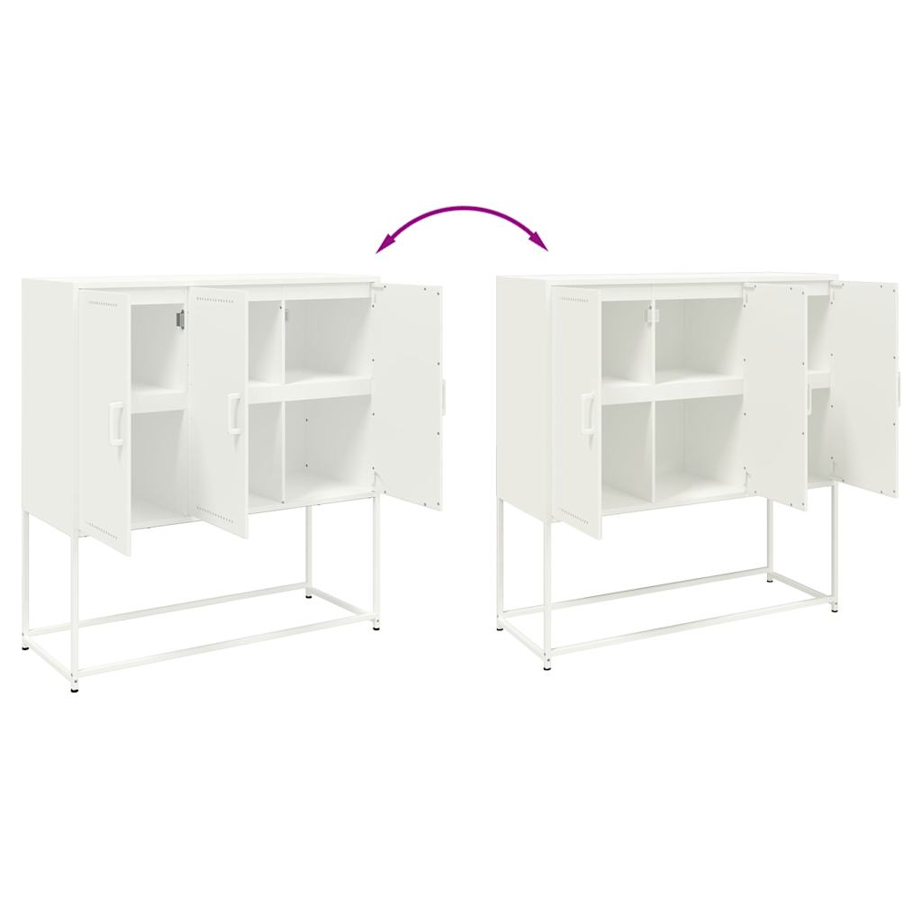 Highboard hvit 100,5x39x107 cm stål