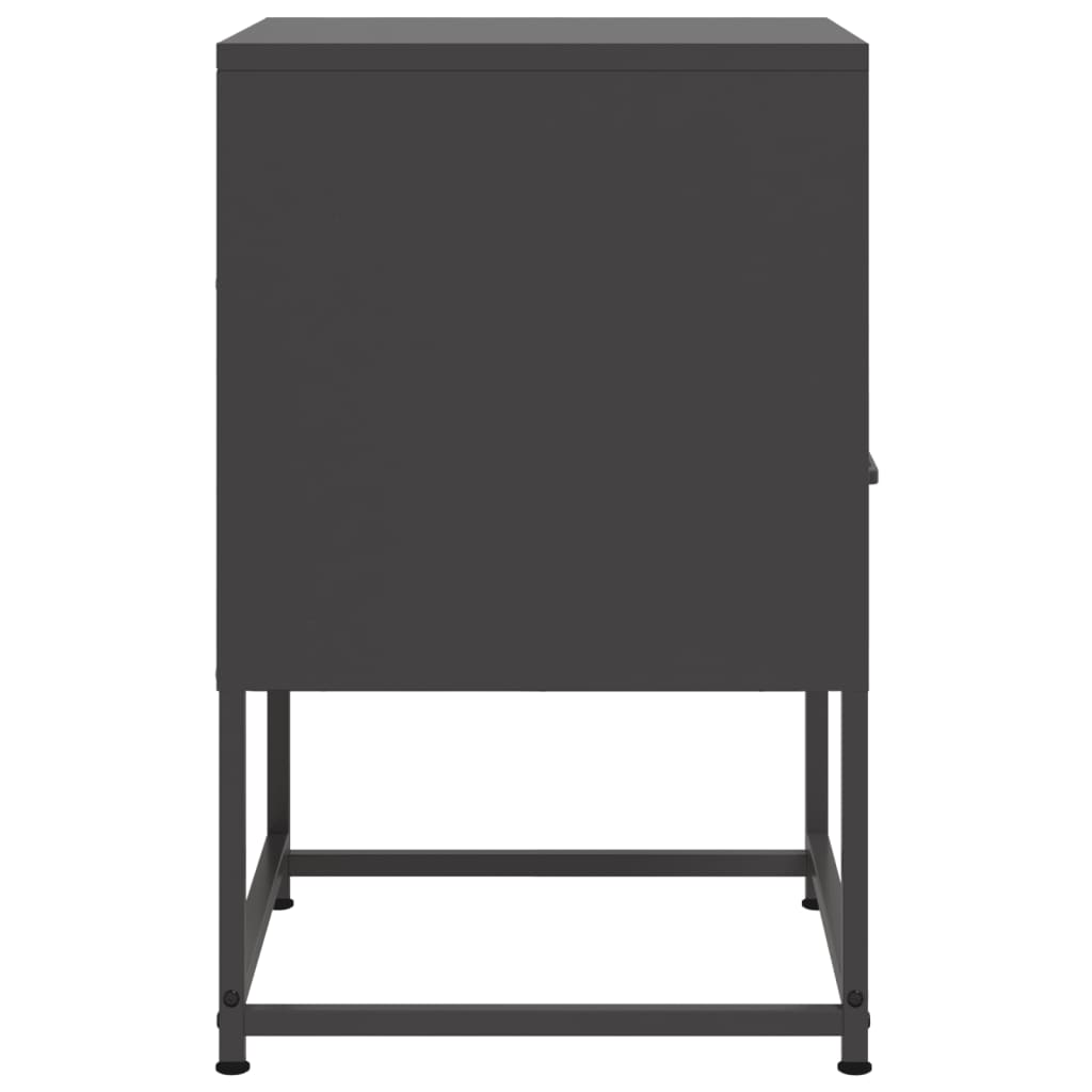 Nattbord 2 stk svart 36x39x60,5 cm stål