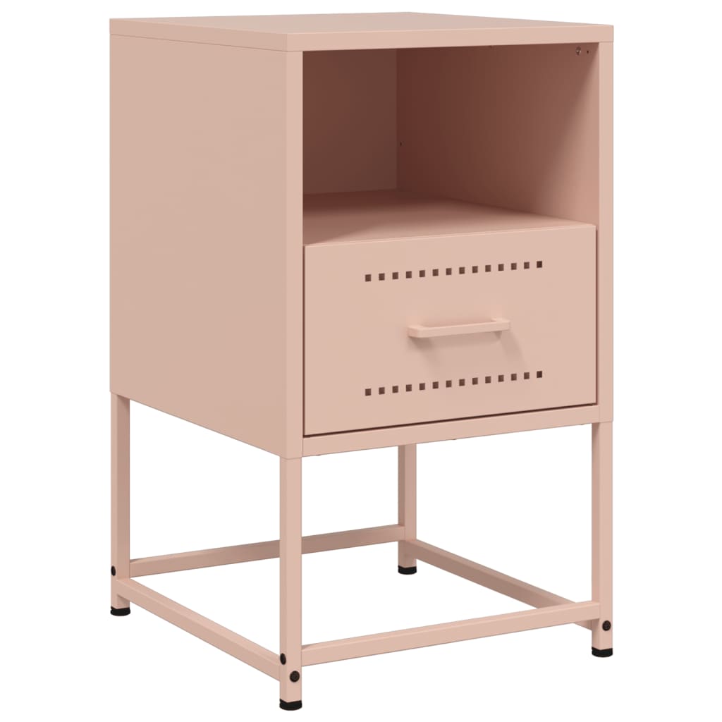 Nattbord 2 stk rosa 36x39x60,5 cm stål