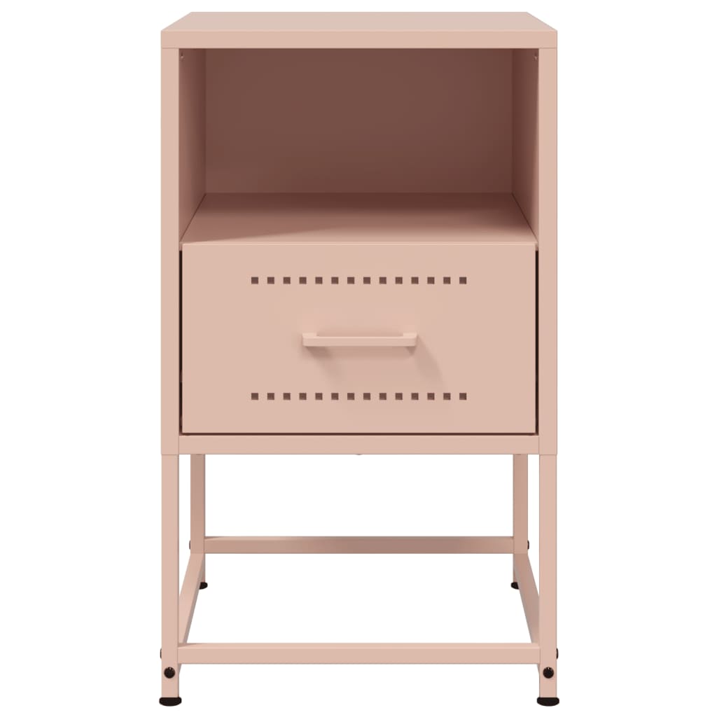 Nattbord 2 stk rosa 36x39x60,5 cm stål