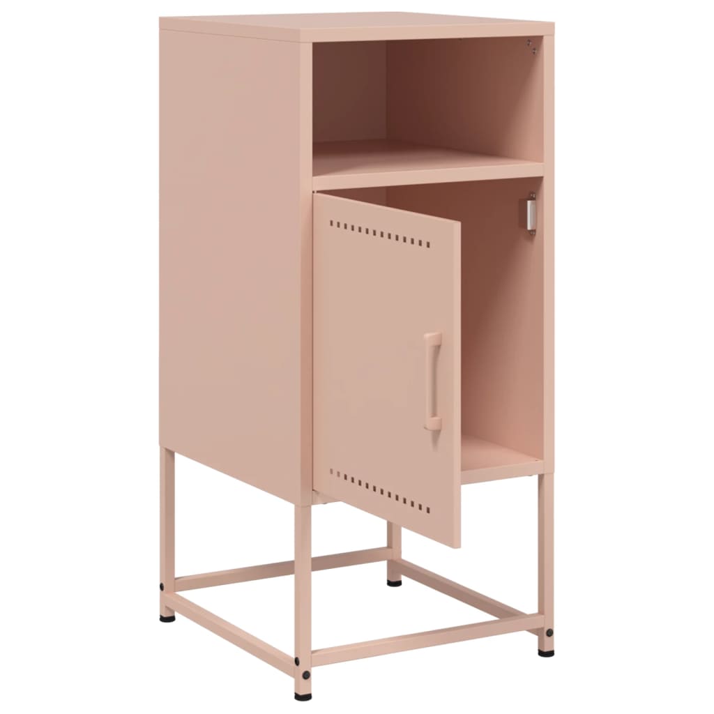 Nattbord 2 stk rosa 36x39x78 cm stål