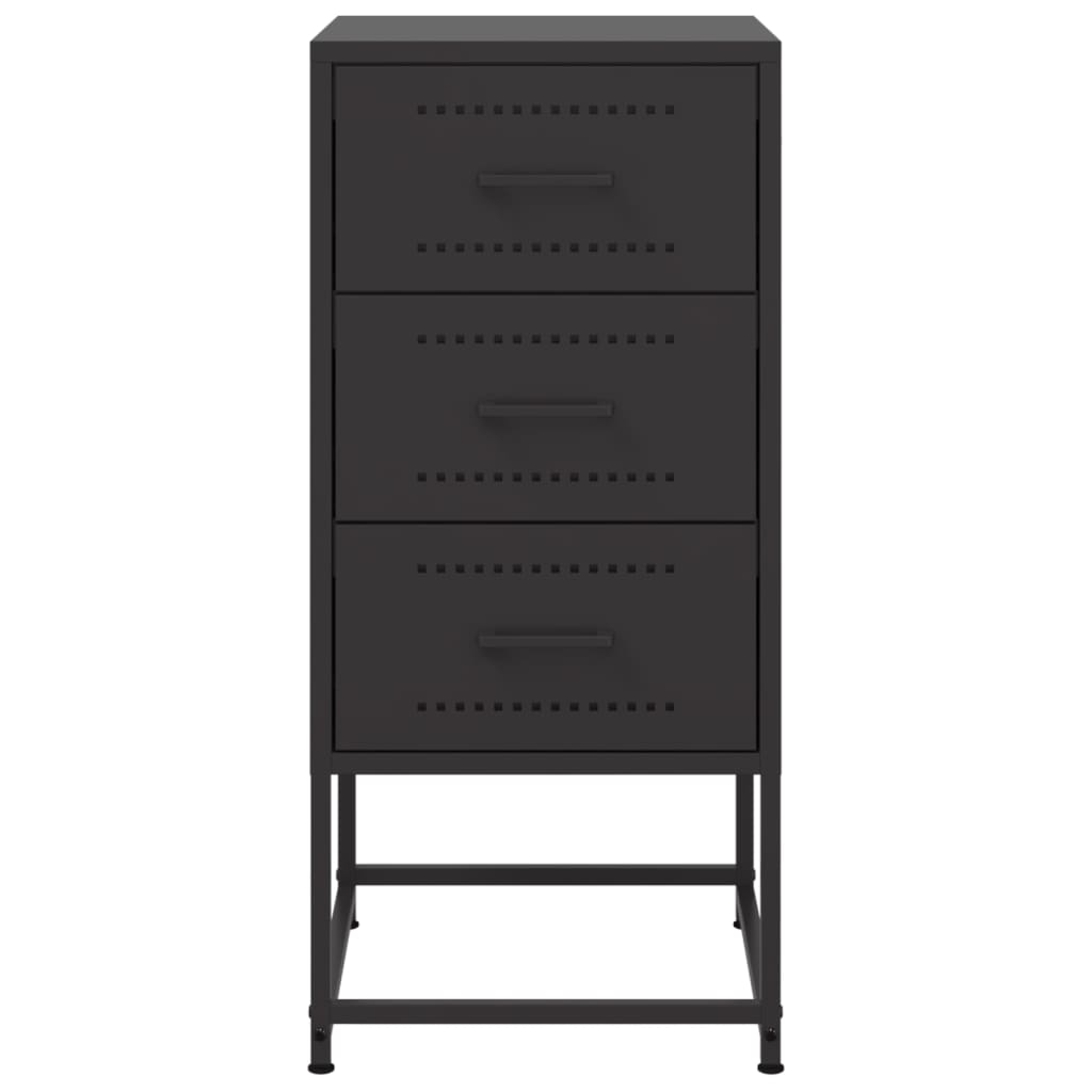 Nattbord 2 stk svart 36x39x78 cm stål