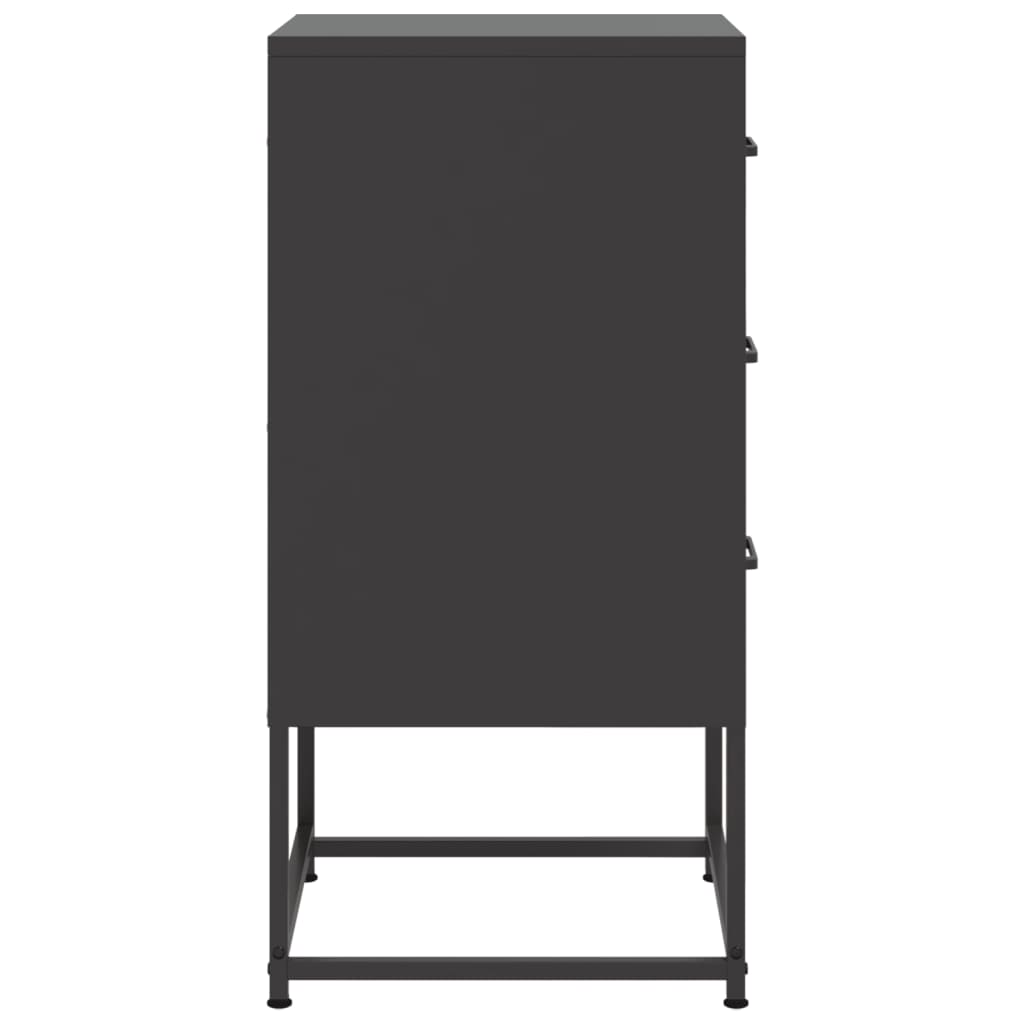 Nattbord 2 stk svart 36x39x78 cm stål