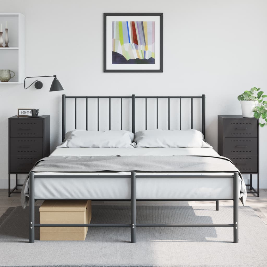 Nattbord 2 stk svart 36x39x78 cm stål